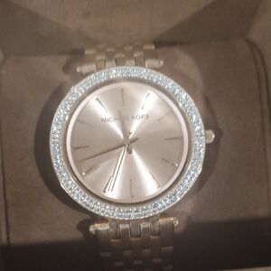 Michael Kors Rose Gold Tone Crystal Accent Bracelet Watch